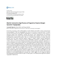Mantle Convective Significance of Argentine Passive Margin Dynamic Topography