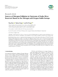 Sources of Nitrogen Pollution in Upstream of Fenhe River Reservoir Based on the Nitrogen and Oxygen Stable Isotope