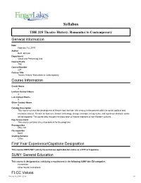 THE 225 Course Syllabus