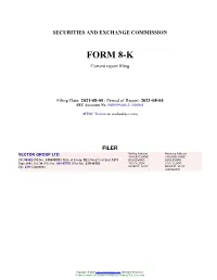 VECTOR GROUP LTD Form 8-K Current Event Report Filed 2021-08