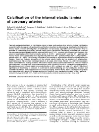Calcification of the Internal Elastic Lamina of Coronary Arteries