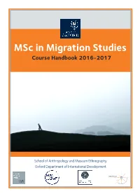 Greetings from the Msc Course Director