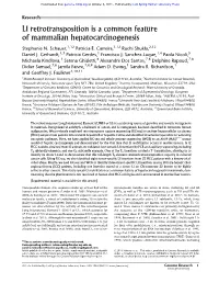 L1 Retrotransposition Is a Common Feature of Mammalian Hepatocarcinogenesis