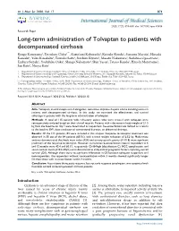 Long-Term Administration of Tolvaptan to Patients with Decompensated
