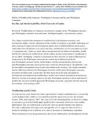 Neoliberalism, Development, Neoclassical Economic Theory, Washington Consensus, Post-Washington Consensus, Financialisation, Development Policy, Macroeconomic Policy