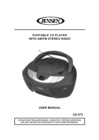 Portable Cd Player with Am/Fm Stereo Radio User