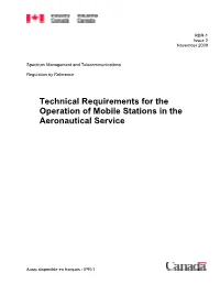Technical Requirements for the Operation of Mobile Stations in the Aeronautical Service