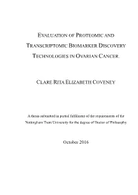 Evaluation of Proteomic and Transcriptomic Biomarker Discovery