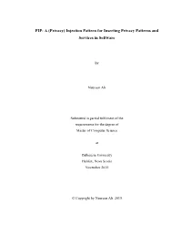 Injection Pattern for Inserting Privacy Patterns and Services in Software
