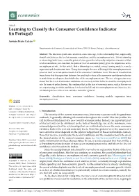 Learning to Classify the Consumer Confidence Indicator (In Portugal)