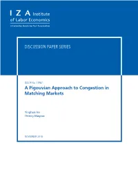A Pigouvian Approach to Congestion in Matching Markets