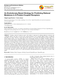 An Evolutionary Based Strategy for Predicting Rational Mutations in G Protein-Coupled Receptors