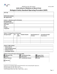 Biological Safety Standard Operating Procedure (SOP) SOP Title