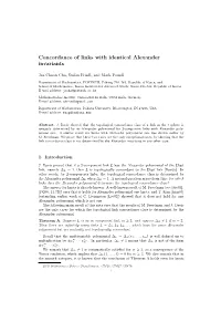 Concordance of Links with Identical Alexander Invariants