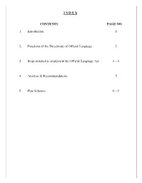 CONTENTS PAGE NO. 1. Introduction 1 2. Functions of the Directorate Of