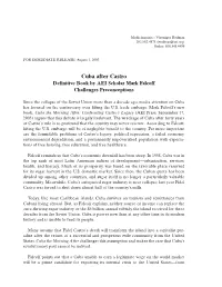 Cuba After Castro Definitive Book by AEI Scholar Mark Falcoff Challenges Preconceptions