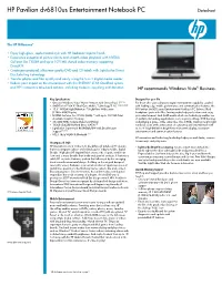 HP Pavilion Data Sheet