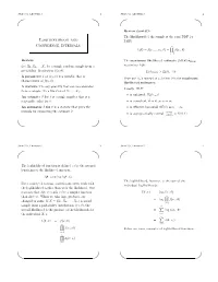 Loglikelihood and Confidence Intervals