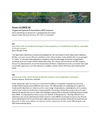 Pecora 21/ISRSE 38 Organized Special Presentation (SP) Sessions When Submitting an Abstract for a Proposed Special Session, Please Include the Session ID (E.G