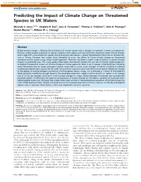 Predicting the Impact of Climate Change on Threatened Species in UK Waters