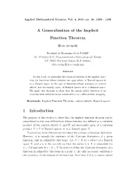 A Generalization of the Implicit Function Theorem