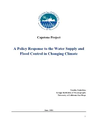 A Policy Response to the Water Supply and Flood Control in Changing Climate