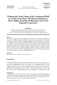 Defining the Outer Limits of the Continental Shelf Across the Arctic Basin