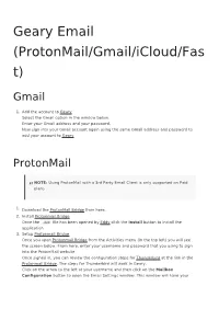 Geary Email (Protonmail/Gmail/Icloud/Fast)