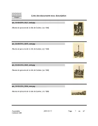 Liste Des Documents Avec Description