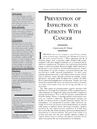 Prevention of Infection in Patients with Cancer