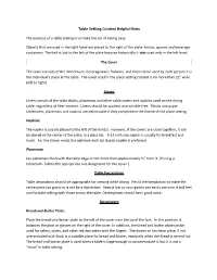 Table Setting Contest Helpful Hints