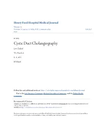 Cystic Duct Cholangiography Leo Chaikof