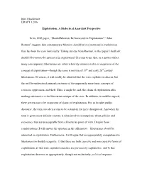 Matt Mackenzie DRAFT 12/06 Exploitation: a Dialectical Anarchist