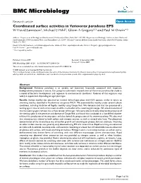 Coordinated Surface Activities in Variovorax Paradoxus EPS W David Jamieson1, Michael J Pehl2, Glenn a Gregory2,3 and Paul M Orwin*2