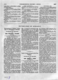 Extensions of Remarks Hon. William C