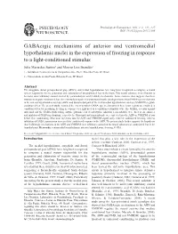 Gabaergic Mechanisms of Anterior and Ventromedial Hypothalamic