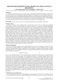 Microfluidic Reference Electrode for Applications