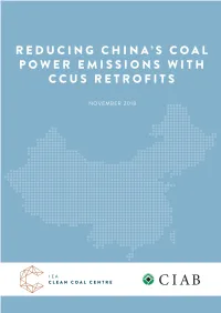 Reducing China's Coal Power Emissions with CCUS