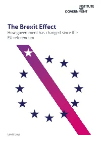The Brexit Effect How Government Has Changed Since the EU Referendum