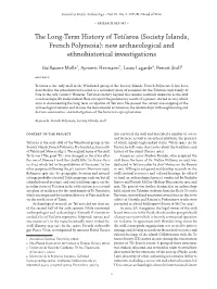 The Long-Term History of Teti'aroa (Society Islands, French Polynesia