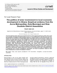 The Politics of Actor Involvement in Local