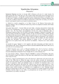 Vyacheslav Artyomov - Biography