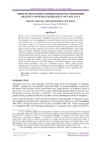 ABSTRACT Border Is One of the Elements That Formed the Basis for the Existence of a Region
