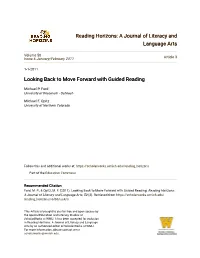 Looking Back to Move Forward with Guided Reading