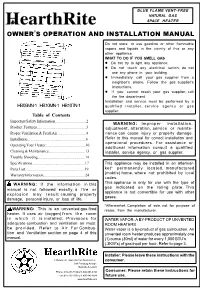 Owner's Operation and Installation Manual