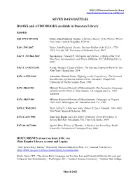 SEVEN DAYS BATTLES BOOKS and AUDIOBOOKS Available in Donovan Library