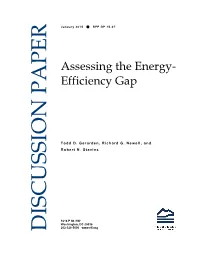 Energy-Efficiency Gap.” Cambridge, Mass.: Harvard Environmental Economics Program, January 2015