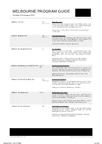 Melbourne Program Guide