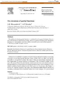 On Extensions of Partial Functions A.B