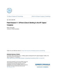 Panel Session V - X-Prize & Zero-G Briefing Ot the 4F1 Space Congress